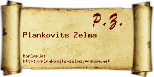 Plankovits Zelma névjegykártya